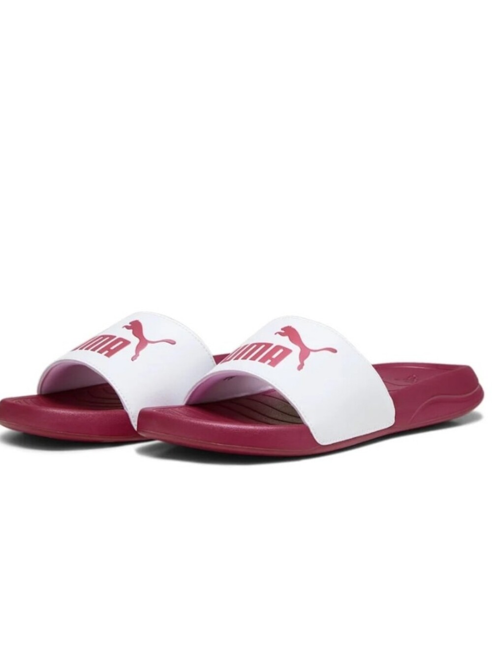 Puma PopCat 20 Slide Sandals- White/Pinktastic